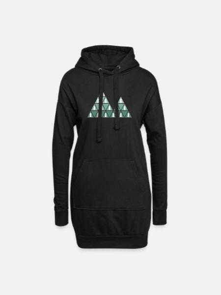 Tannen & Berge - Hoodie-Kleid - Schwarz