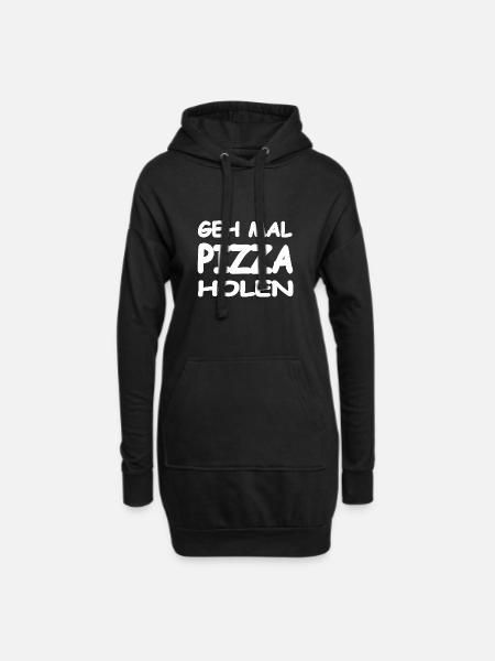 Pizza - Hoodie-Kleid - Schwarz