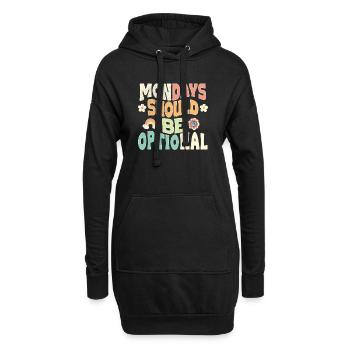 Mondays should be optional - Hoodie-Kleid - Schwarz - Vorne