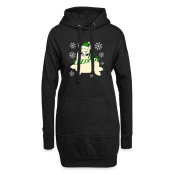 Llama – Noël - Sweat-shirt à capuche long Femme - noir - Devant