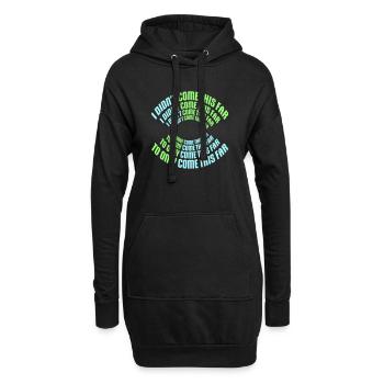 I Didn't Come This Far To Only Come This Far Motto - Hoodie-Kleid - Schwarz - Vorne