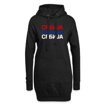 Drapeau serbe Serbien - Sweat-shirt à capuche long Femme - noir - Devant