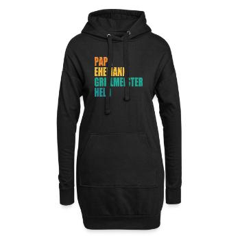 Papa Ehemann Grillmeister Held - Hoodie-Kleid - Schwarz - Vorne