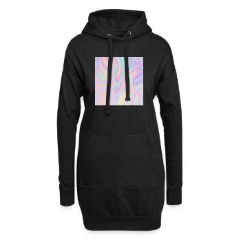 Irideszierende Abstrakte Liquid Pastel Muster - Hoodie-Kleid - Schwarz - Vorne
