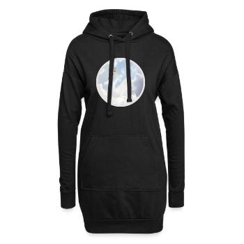 Le Cygne Royal dans les Nuages - Sweat-shirt à capuche long Femme - noir - Devant