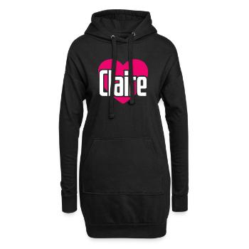 J’aime Claire Coeur Rose J’aime Claire - Sweat-shirt à capuche long Femme - noir - Devant