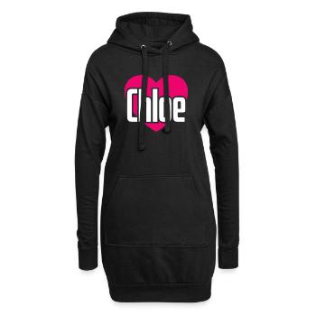 I Love Chloe Pinkes Herz Ich liebe Chloe - Hoodie-Kleid - Schwarz - Vorne