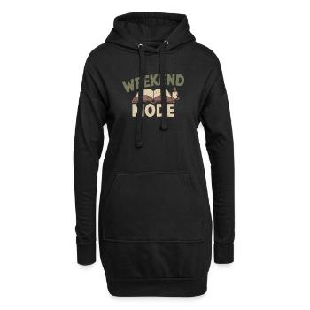 Weekend Mode – Cozy Buch & Kerze - Hoodie-Kleid - Schwarz - Vorne