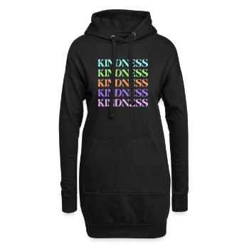Texte empilé arc-en-ciel de la gentillesse - Sweat-shirt à capuche long Femme - noir - Devant