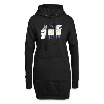 Good Day Be Happy Positiv Motivation Glück Spruch - Hoodie-Kleid - Schwarz - Vorne