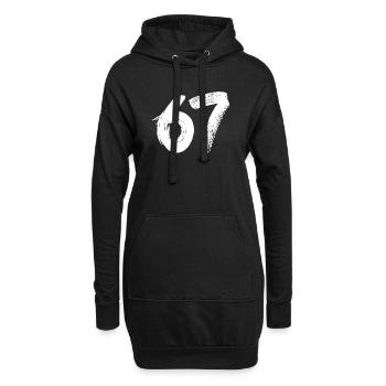 67 Weiße Farbe - Hoodie-Kleid - Schwarz - Vorne