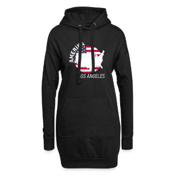 Los Angeles - Sweat-shirt à capuche long Femme - noir - Devant