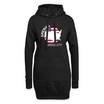 Kansas City - Sweat-shirt à capuche long Femme - noir - Devant