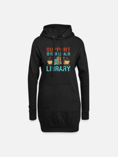 Cadeau des amateurs de livres pour la bibliothèque - Sweat-shirt à capuche long Femme - noir