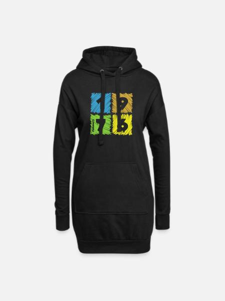 50. Geburtstag Farbige Patches since 01/1976 - Hoodie-Kleid - Schwarz
