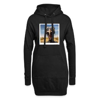 Schreiender Strauß in der Wüste - Hoodie-Kleid - Schwarz - Vorne
