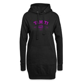 Tahiti - Tortue - Polynésie française - Schildkröte - Sweat-shirt à capuche long Femme - noir - Devant