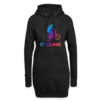 BMX Girl Cyclist Silhouette Gradient - Hoodie-Kleid - Schwarz - Vorne