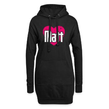 J’aime Matt Pink Heart J’aime Matt - Sweat-shirt à capuche long Femme - noir - Devant