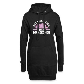 Hippopotame Shlafshirt Le Gros fait une sieste - Sweat-shirt à capuche long Femme - noir - Devant