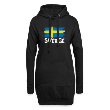 Sverige coole schwedische Flagge Vintage Flagge -  - Hoodie-Kleid - Schwarz - Vorne