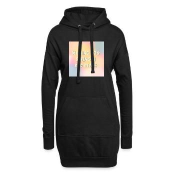 Kraft Frieden wünschen - Hoodie-Kleid - Schwarz - Vorne