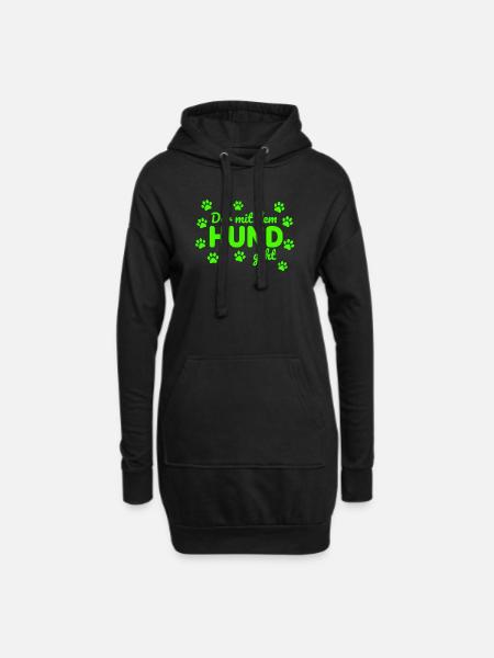 The one with the dog goes saying - Hoodie Dress - black