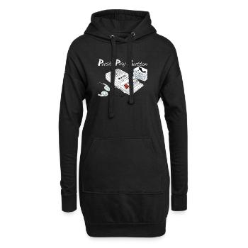 Thème musical vintage - Sweat-shirt à capuche long Femme - noir - Devant