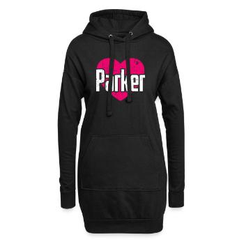 I Love Parker Pinkes Herz Ich liebe Parker - Hoodie-Kleid - Schwarz - Vorne