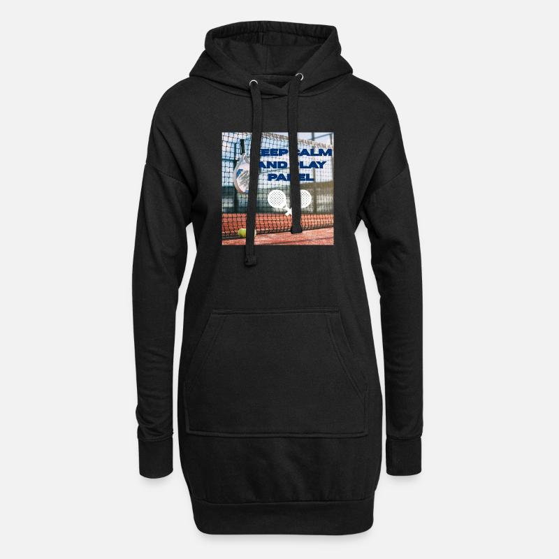 Keep calm and play padel - Hoodie-Kleid - Schwarz
