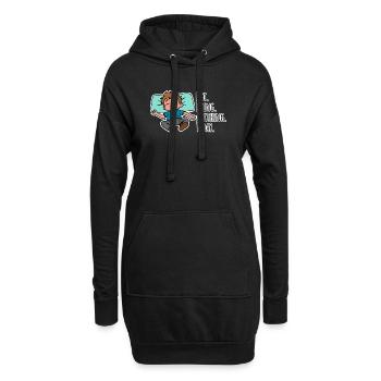 Heute mache ich nichts gar nichts absolut nichts! - Hoodie-Kleid - Schwarz - Vorne