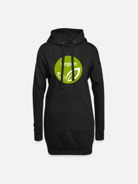 vegan - Hoodie-Kleid - Schwarz