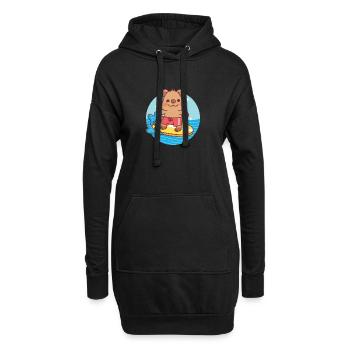 Quokka mignon, la plage des vagues et l’été - Sweat-shirt à capuche long Femme - noir - Devant