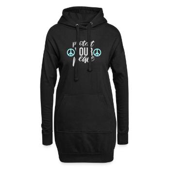 Protégez votre paix Santé mentale Pleine conscience - Sweat-shirt à capuche long Femme - noir - Devant