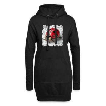 Marienkäfer schwarzRot - Hoodie-Kleid - Schwarz - Vorne