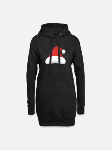 Elf Hat Santa Hat - Hoodie Dress - black