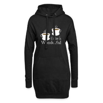 Café - Sweat-shirt à capuche long Femme - noir - Devant
