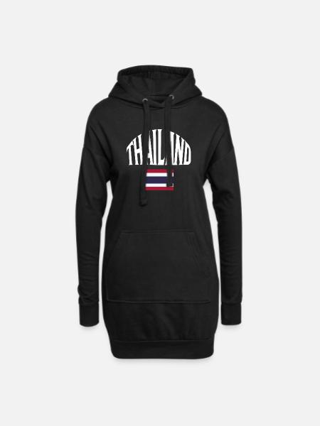 Thailand - Hoodie-Kleid - Schwarz