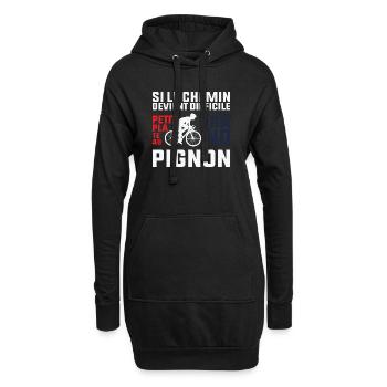 Wenn der Weg schwierig wird – Radfahrer-Geschenk - Hoodie-Kleid - Schwarz - Vorne