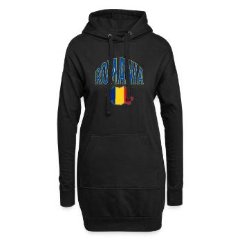 Roumanie - Sweat-shirt à capuche long Femme - noir - Devant