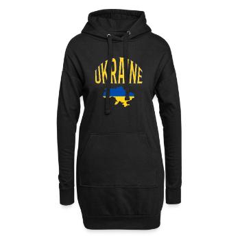 Ukraine - Hoodie-Kleid - Schwarz - Vorne