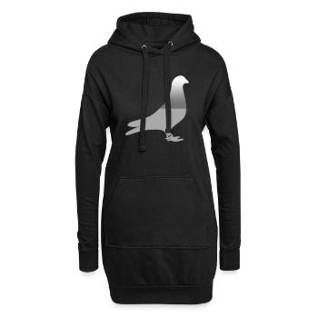 Tauben - Hoodie-Kleid - Schwarz - Vorne