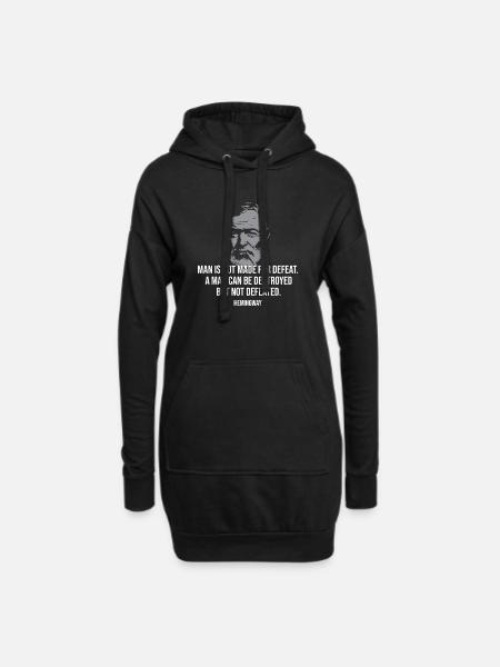 Ernest Hemingways Zitat - Hoodie-Kleid - Schwarz