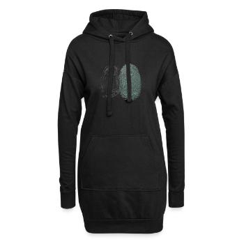 Empreintes digitales et anneaux d’arbres – Identité de la nature - Sweat-shirt à capuche long Femme - noir - Devant