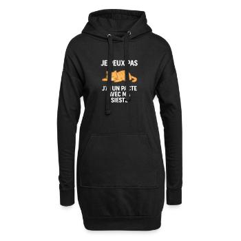 Ich kann nicht, ich habe einen Pakt mit meinem Nickerchen - Hoodie-Kleid - Schwarz - Vorne