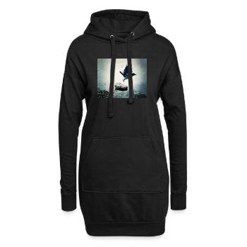 Le Vol du Corbeau - Sweat-shirt à capuche long Femme - noir - Devant