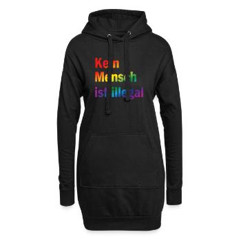 Kein Mensch ist illegal – klare Haltung zeigen - Hoodie-Kleid - Schwarz - Vorne