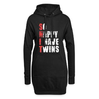 Zwillinge Jubel Shirt Spruch - Hoodie-Kleid - Schwarz - Vorne