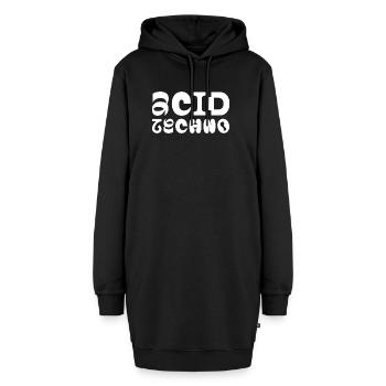 Acid Techno Pulse Typografie - Hoodie-Kleid - Schwarz - Vorne