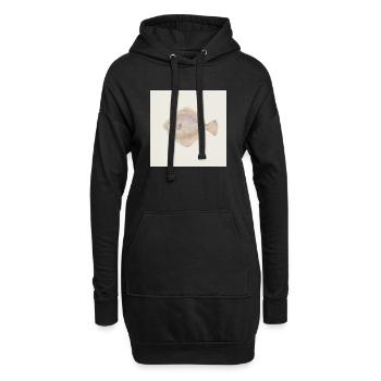 Flunder Fisch Aquarell – Maritime Illustration - Hoodie-Kleid - Schwarz - Vorne